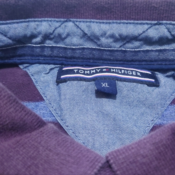 Tommy Hilfiger Polo Shirt Short Sleeve Men's Extra Large Burgundy Red - Picture 3 of 7